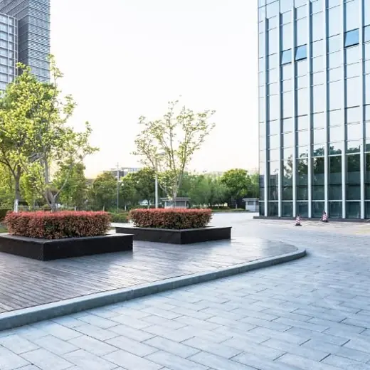 Commercial building forecourt and entrance